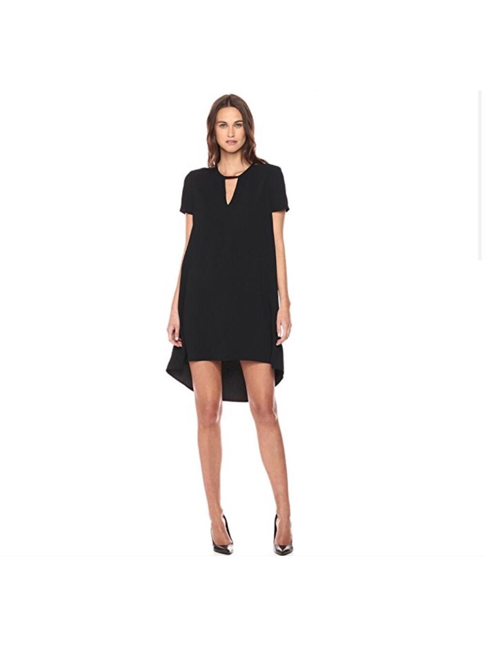Trina Turk Floramaria Cut Out Hi Low Dress Size 2 Black